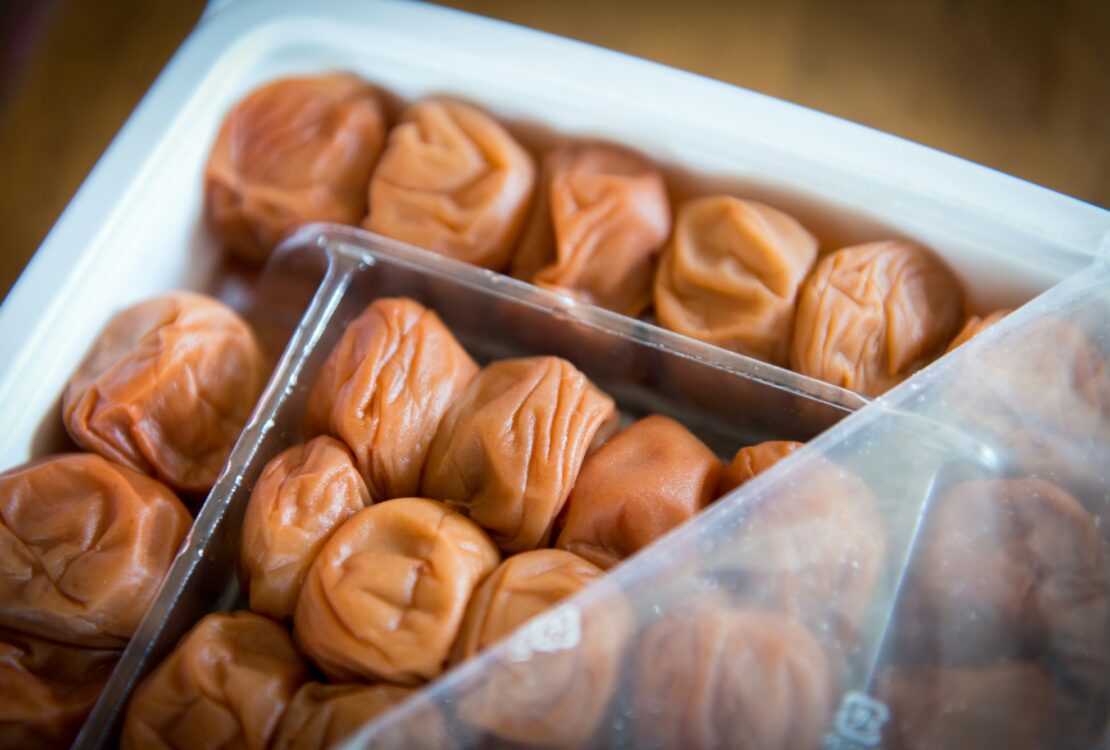 Summer at Japan - fermented pickled plums (Umeboshi) for healthy diet